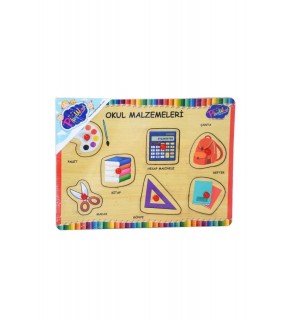 Play Wood Ahşap Tutmalı Okul Malzemeleri ONY-196/197