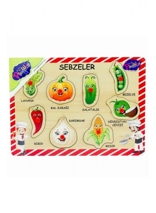Play Wood Ahşap Tutmalı Sebzeler ONY-157