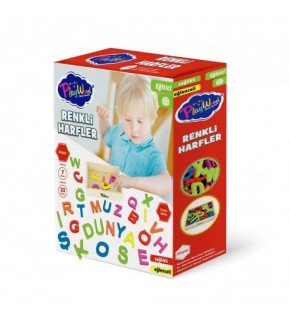 Play Wood Kutuda 33 Parça Ahşap Kasalı Renkler Harfler
