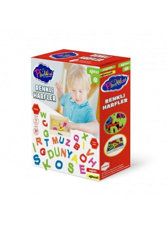 Play Wood Kutuda 33 Parça Ahşap Kasalı Renkler Harfler Play Wood Kutuda 33 Parça Ahşap Kasalı Renkler Harfler