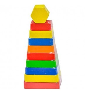 Play Wood Kutuda Ahşap Dikdörtgen Renkli Kule ONY-393