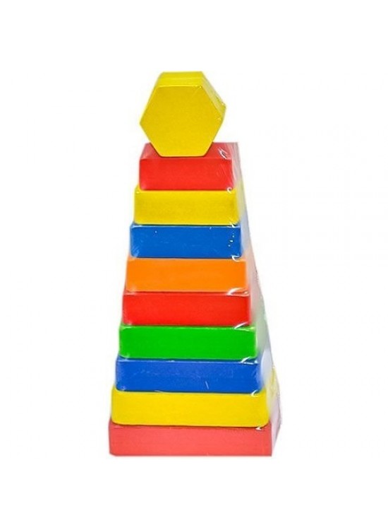 Play Wood Kutuda Ahşap Dikdörtgen Renkli Kule ONY-393