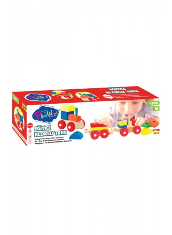 Play Wood Kutuda Ahşap Eğitici Bloklu Tren Ony-351 Play Wood Kutuda Ahşap Eğitici Bloklu Tren Ony-351
