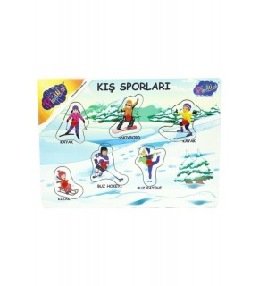 Play Wood Tutmalı Ahşap Puzzle Sporlar ONY-143