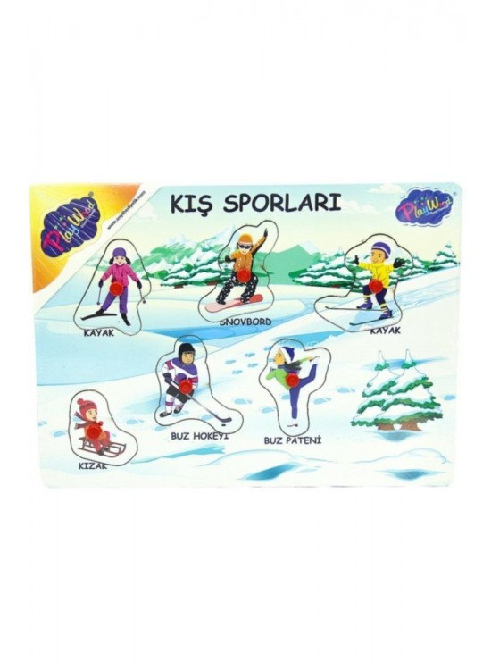 Play Wood Tutmalı Ahşap Puzzle Sporlar ONY-143
