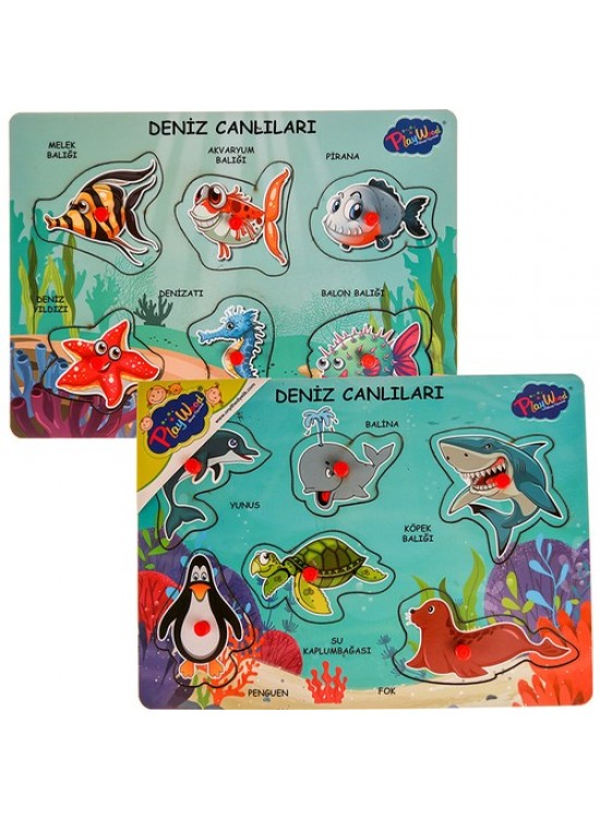 Playwood Ahşap Tutmalı Deniz Canlıları Ony-331/332