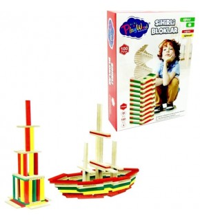 Playwood Kutuda Ahşap 100 Parça Sihirli Blokl Ony-358