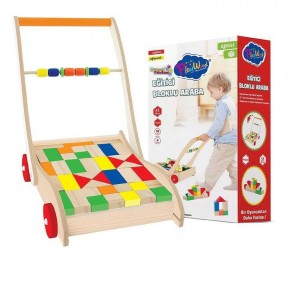 Playwood Kutuda Ahşap Eğitici Bloklu Araba Ony-373