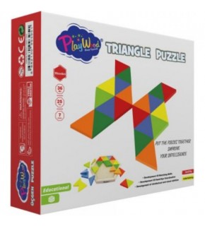 Playwood Kutuda Ahşap Üçgen Puzzle 24 Parça ONY-395