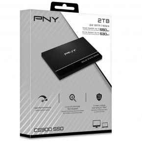 Pny 2Tb CS900 SSD7CS900-2TB-RB 550-530MB-S SSD Sata-3 Disk