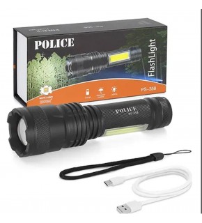 Polıce PS-358  Zoom  Gövdede Işık Şarjlı Led El Feneri