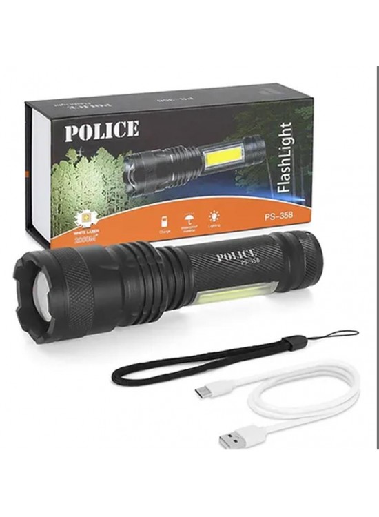 Polıce PS-358  Zoom  Gövdede Işık Şarjlı Led El Feneri