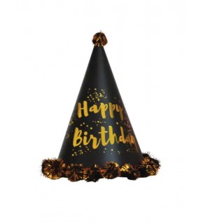 Ponponlu Şapka Happy Birthday Baskıl Mini 17cm