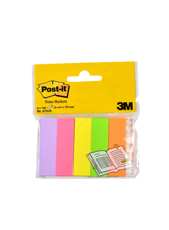 Post-it İndeks 100 YP 15x50 Fosforlu 5 Renk 670-5