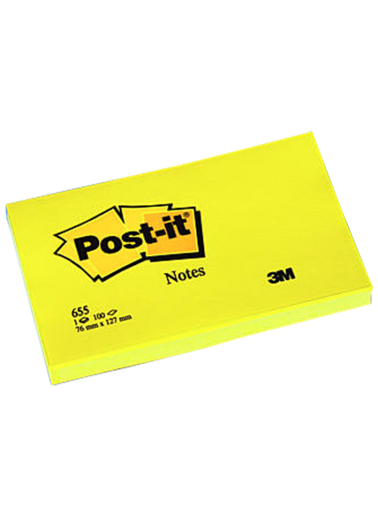 Post-it Yapışkanlı Not Kağıdı 100 YP 76x127 Sarı 655