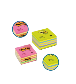 Post-it Yapışkanlı Not Kağıdı Küp Gökkuşağı 450 YP 76x76 Pembe Tonları 2028-NP