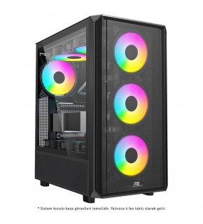 PowerBoost PB-P3602BB 850w 80+ Bronze USB 3.0 ATX Mesh ARGB fan siyah kasa