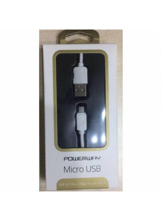 Powerway Sm03 2.A 1mt Usb Micro Şarj Kablo Kutulu Usb 2.0 Hızlı Şarj