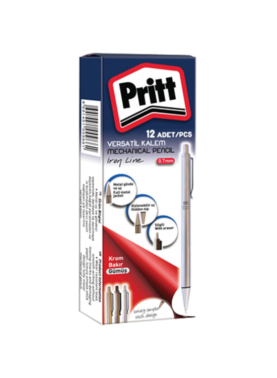 Pritt Versatil Kalem İron Line 0.7 MM Gümüş 3707 (1 Adet)