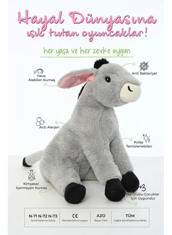 Pufu Peluş Eşek 35cm Pufu Peluş Eşek 35cm