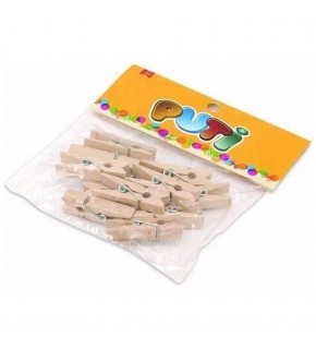 Puti Ahşap Büyük Mandal Natural 12 Lİ 8795