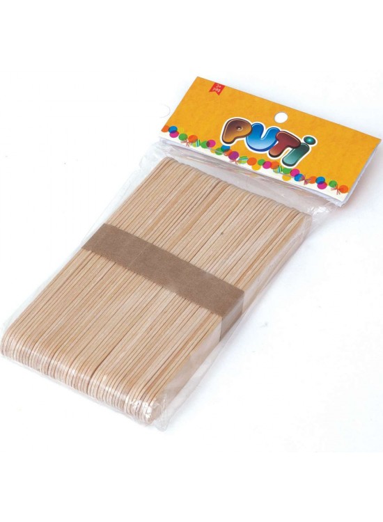 Puti Ahşap Küçük Dil Çubuğu Natural 50 Li 4599