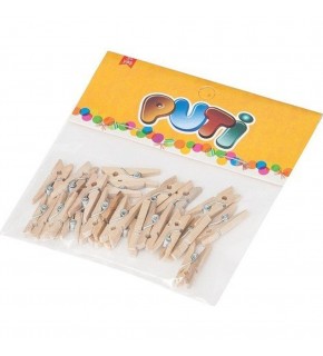 Puti Ahşap Küçük Mandal Natural 24 LÜ 4674