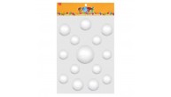 Puti Köpük Top  6,5 Cm 1Ad, 5Cm 4Ad, 3Cm 8Ad Karışık