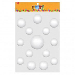 Puti Köpük Top  6,5 Cm 1Ad, 5Cm 4Ad, 3Cm 8Ad Karışık