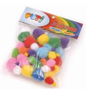 Puti Pon Pon Karışık 10-20-30 MM 00251 (1 Adet)