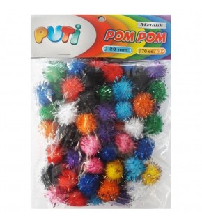 Puti Pon Pon Karışık Metalik 10-20-30 MM