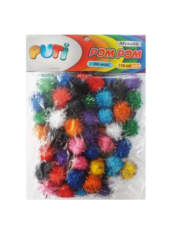 Puti Pon Pon Karışık Metalik 10-20-30 MM Puti Pon Pon Karışık Metalik 10-20-30 MM