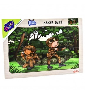 Play Wood Ahşap Eğitici Puzzle Asker Seti ONY-65-68