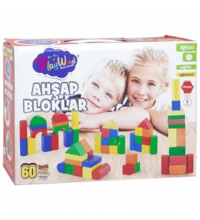 Playwood Kutuda 60 Parça Renkli Bloklar