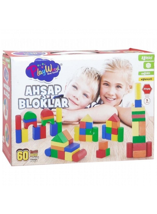 Playwood Kutuda 60 Parça Renkli Bloklar