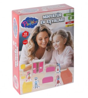 Pw Kutuda Ahşap Minyatür Ev Eşyaları Seti ONY-407