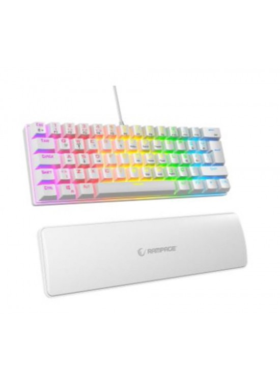 Rampage ALLY K11 Beyaz Rainbow Q Gaming Oyuncu Klavye Bilek Destekli Blue Switch
