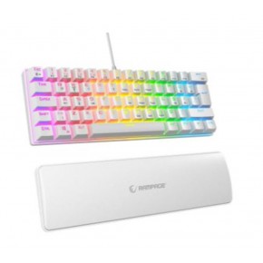 Rampage ALLY K11 Beyaz Rainbow Q Gaming Oyuncu Klavye Bilek Destekli Blue Switch