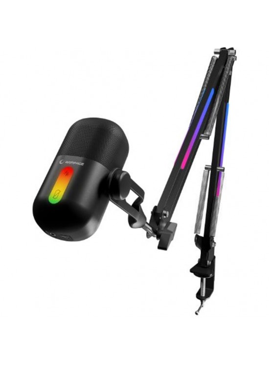 Rampage Arpej Siyah RGB Standlı Ses Göstergeli Masaüstü Mikrofon