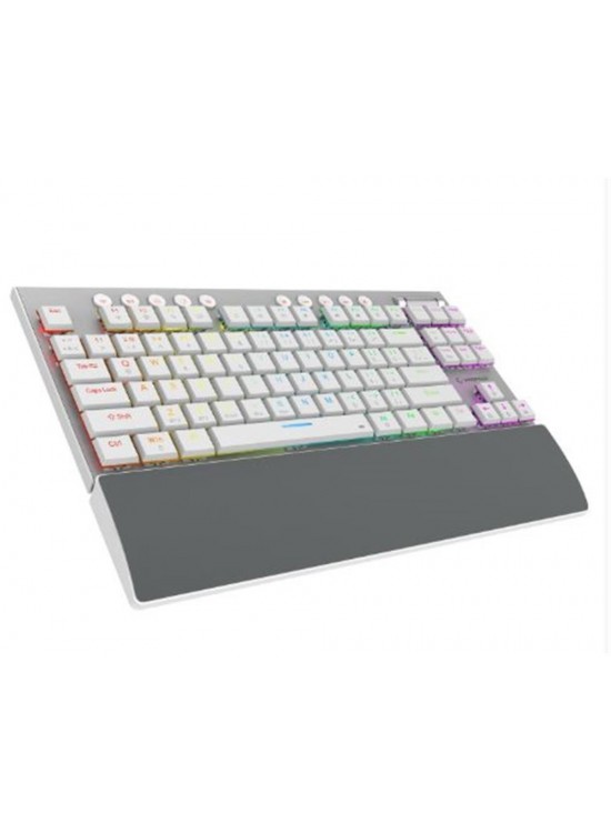 Rampage BERU Beyaz 2.4G + BT Wireless RED SWITCH Mekanik Gaming Oyuncu Klavye Slim  RGB