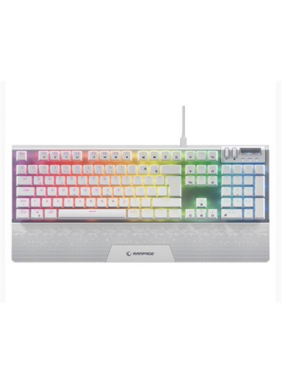 Rampage Carbon Beyaz RGB Q Gaming Oyuncu Klavye Bilek Destekli Red Switch