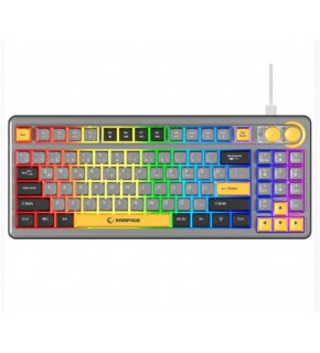 Rampage CYCLONE Gri-Siyah-Sarı USB RGB Aydınlatmalı Q Compact Membrane Gaming Oyuncu Klavye