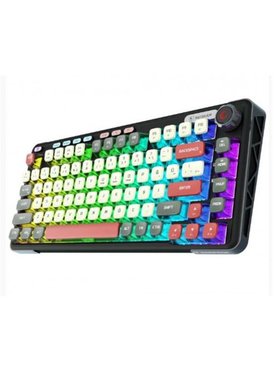 Rampage Eira Transparan Hot Swap 2.4G + BT Wireless RGB Gasket Oil Switch Türkçe Q  Mekanik Klavye