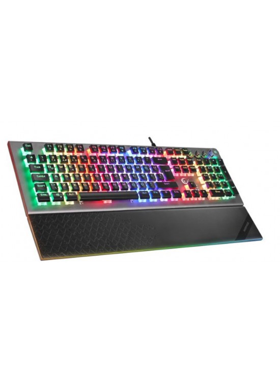 Rampage KB-R101 IMPRESSIVE Gri-Siyah USB RGB Aydınlatmalı İnce Tasarım Red Switch Oyuncu Klavyesi
