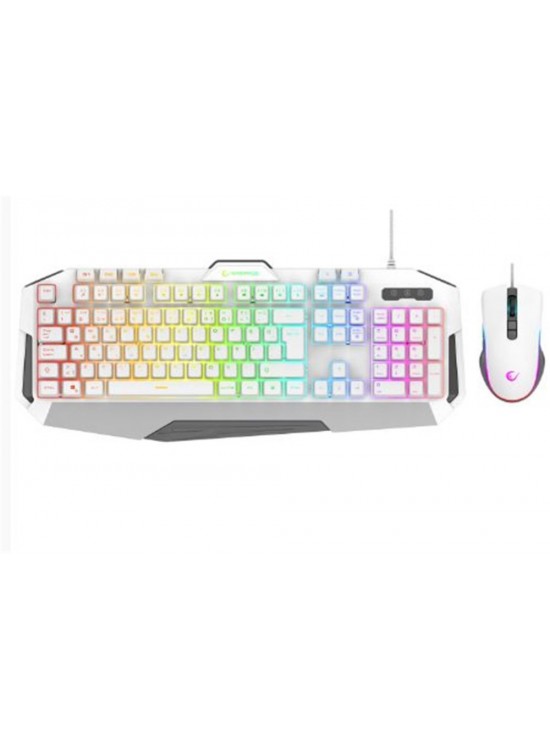 Rampage KM-34 GLARE Beyaz Usb RGB Aydınlatmalı Q 12800 DPI Mouse Gaming Oyuncu Klavye Set