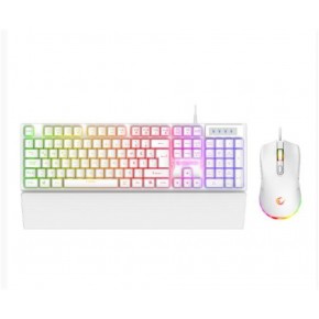 Rampage KM-RX7 FORTUNA V2 Gökkuşağı Aydınlatmalı USB Beyaz  Combo Q Gaming Klavye + 12800 dpi Mouse