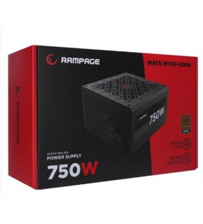 Rampage MATE M750-80PB 750W 12cm Fan Full Modular 80 Plus Bronze Aktif PFC Siyah Power Supply