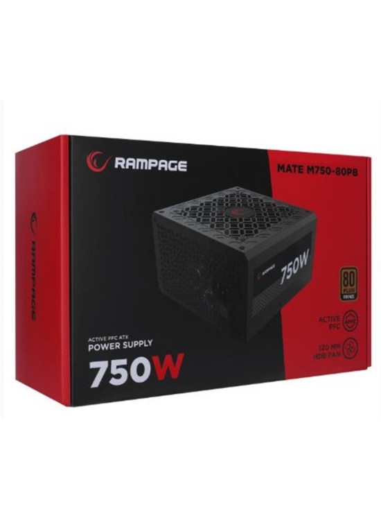 Rampage MATE M750-80PB 750W 12cm Fan Full Modular 80 Plus Bronze Aktif PFC Siyah Power Supply