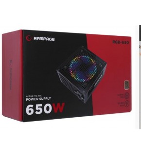 Rampage RGB-650 650W 80 Plus Bronze Aktif PFC 12cm RGB Fanlı Power Supply
