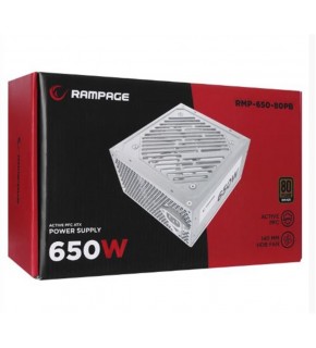 Rampage RMP-600-80P 600W 80Plus Bronze 12cm Fan Aktif PFC Beyaz Power Supply